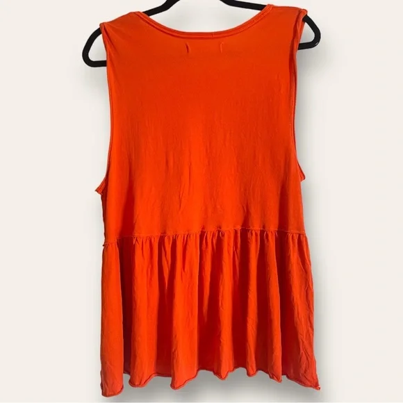 SOLD🚨Free People Raw Edge Drop Waist Sleeveless Anytime Tank Orange - Picture 10 of 10
